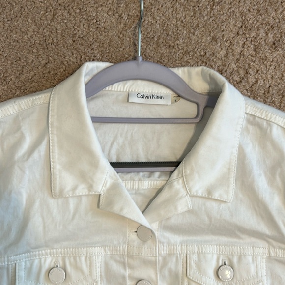 Calvin Klein White Cropped Jacket Large - Picture 3 of 10